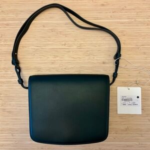 THE ROW Large Julien Dark Green Leather Shoulder Bag